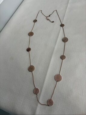 Elegant Rose Gold Disc Station Necklace - Women Jewelry 1946 brand
